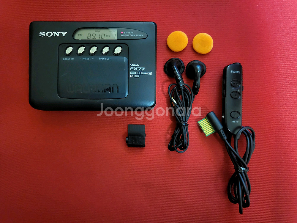 소니워크맨 WM-FX77 준민트급 풀세트 정상작동품--0