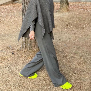 핸드메이드울 체크 케이프코트