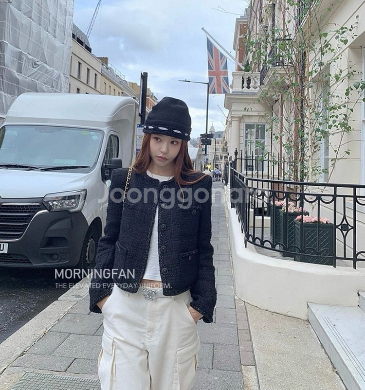 완벽 여성 블랙 트위드자켓--2