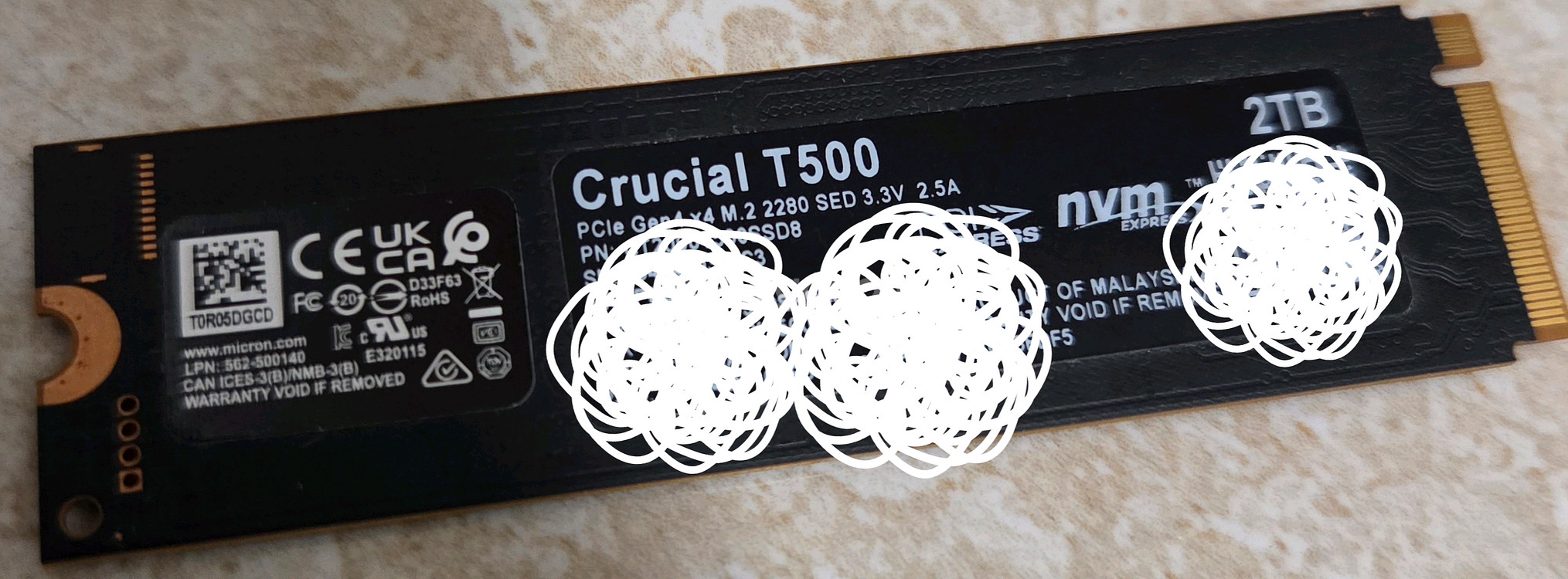 Crucial T500 2TB NVMe SSD--1