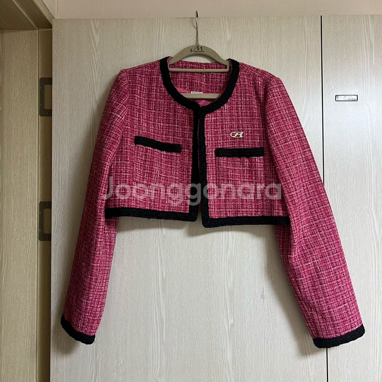 락케이크 크롭 트위드자켓--2