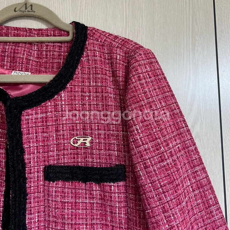 락케이크 크롭 트위드자켓--4