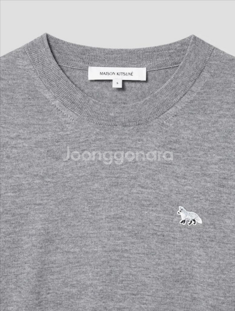 메종키츠네 베이비폭스 레귤러 니트 - 그레이--2