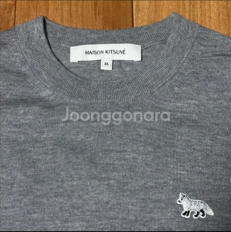 메종키츠네 베이비폭스 레귤러 니트 - 그레이--5