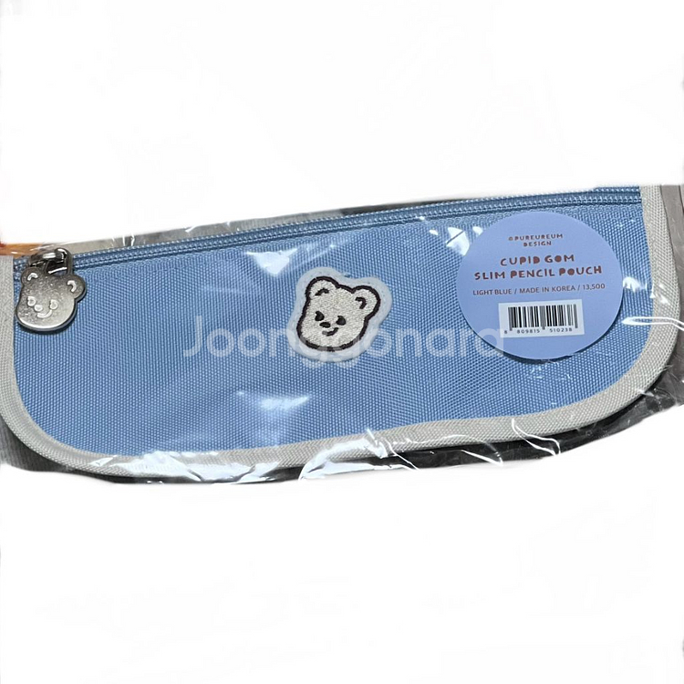 큐피드곰 슬림 펜슬파우치 라이트블루 필통--3