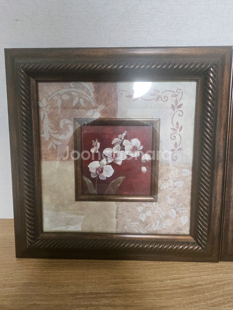 장미 꽃무늬 액자 2점 세트--1