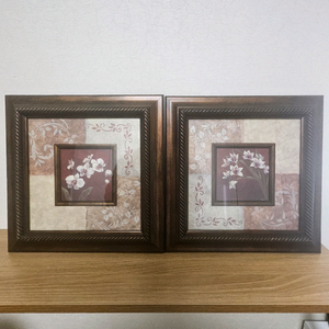 장미 꽃무늬 액자 2점 세트