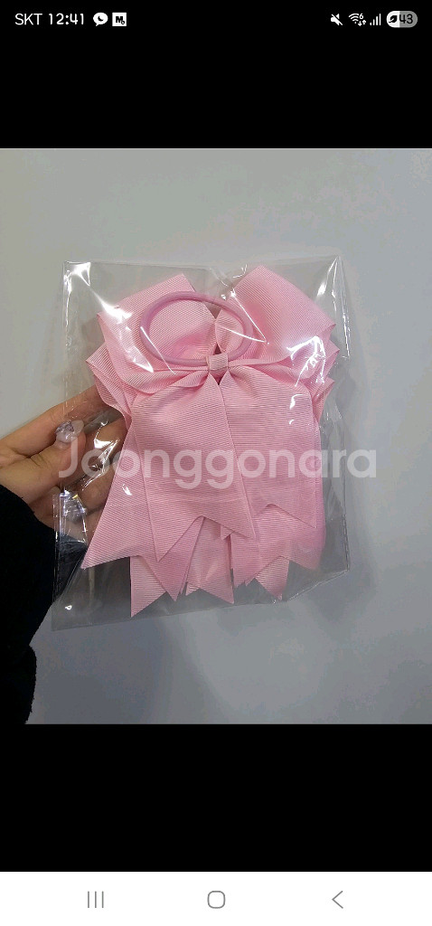 유아동 어린이 리본 머리끈 2세트--0