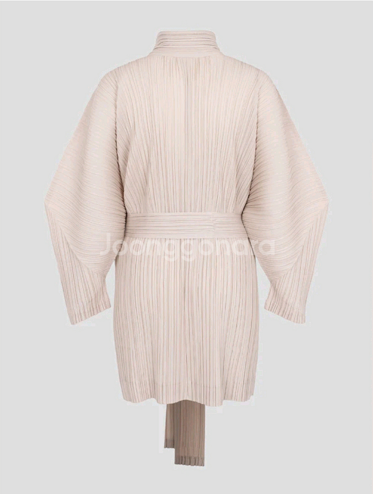 이세이미야케 플리츠플리즈 코트 울 플리츠 코트 라이트 베이지 3사이즈--1