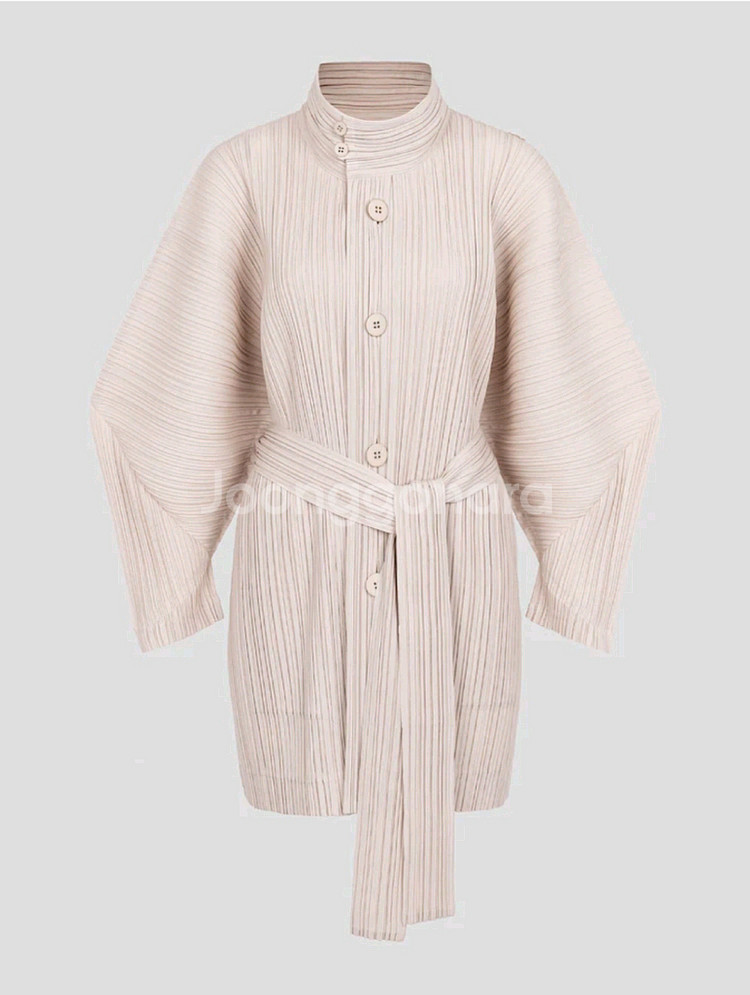 이세이미야케 플리츠플리즈 코트 울 플리츠 코트 라이트 베이지 3사이즈--0