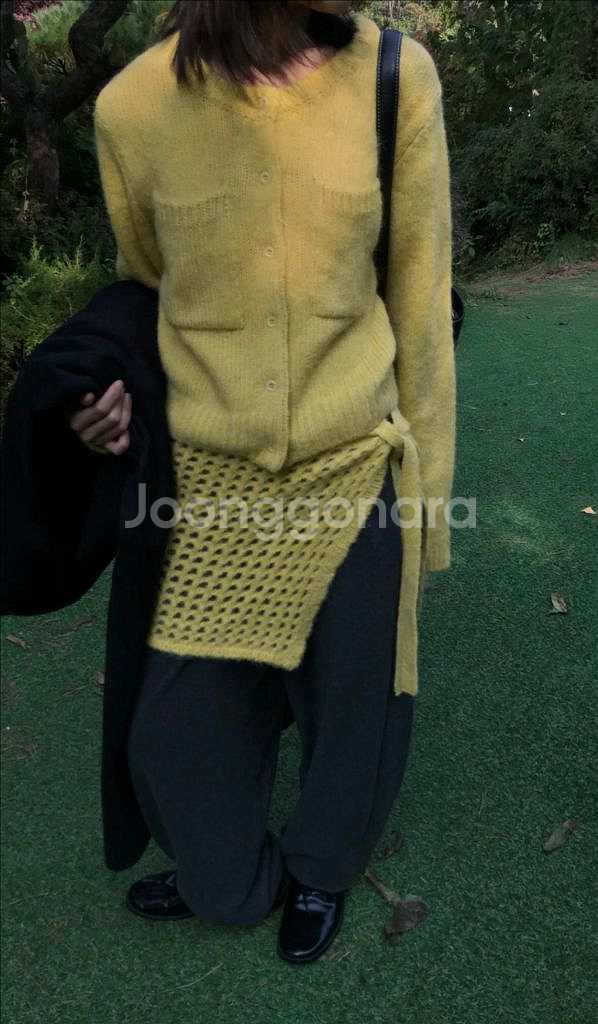 <새상품> 알파카 가디건 랩스커트 세트 4color--2