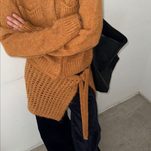 <새상품> 알파카 가디건 랩스커트 세트 4color