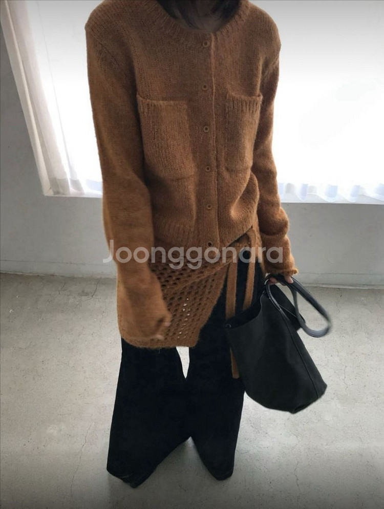 <새상품> 알파카 가디건 랩스커트 세트 4color--9