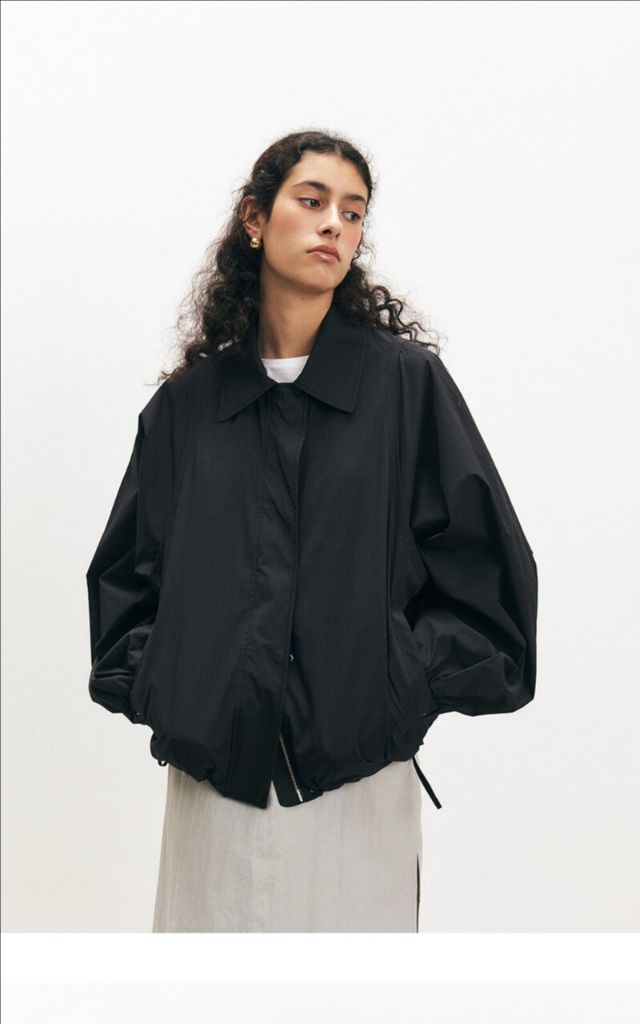 mohan 모한 TFS 칼라 코튼 봄버 자켓 블랙 S 이미지