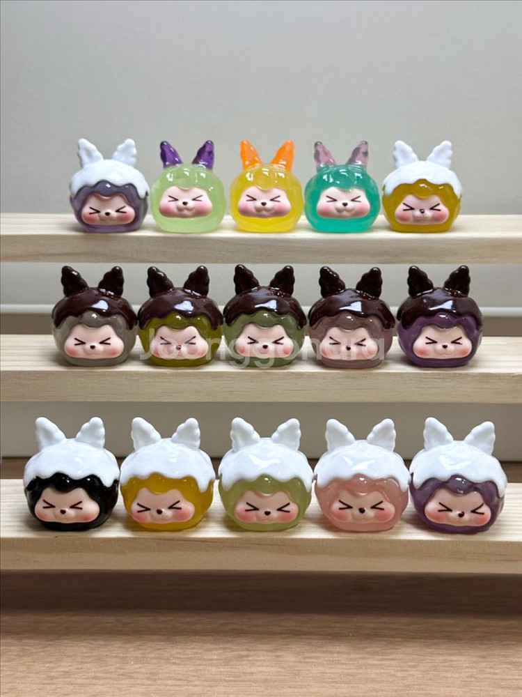 수지 제작 피규어 야광 초콜릿 크림 코팅 모찌 미니어처 오브제--0