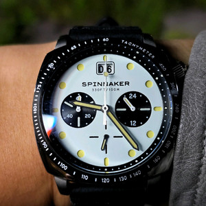 스피나커 선체 힐 크로노 그래프 판다 화이트 쿼츠시계 vk73 메카 쿼츠