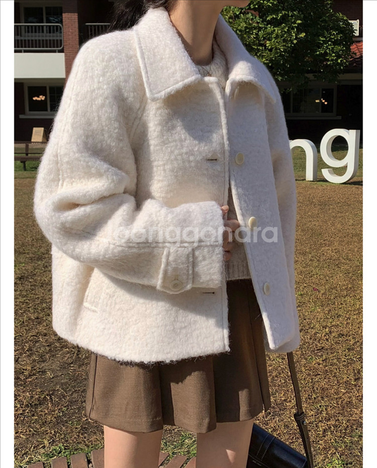 디어먼트 울 덤블 하프 싱글 코트--0