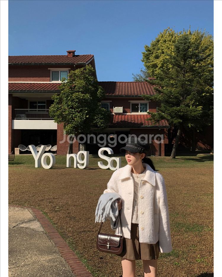 디어먼트 울 덤블 하프 싱글 코트--2