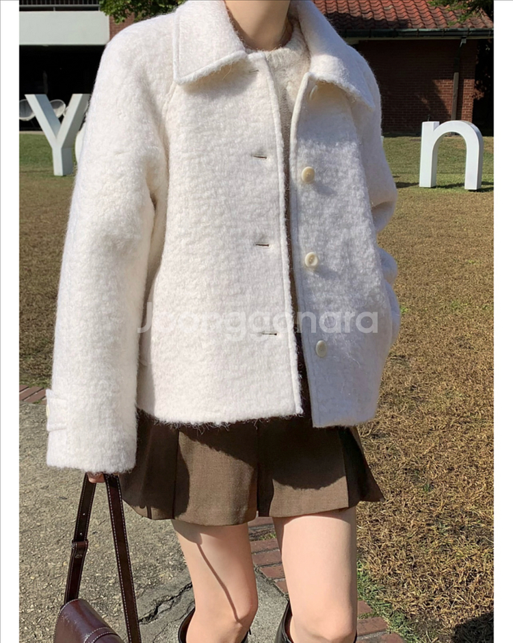 디어먼트 울 덤블 하프 싱글 코트--3