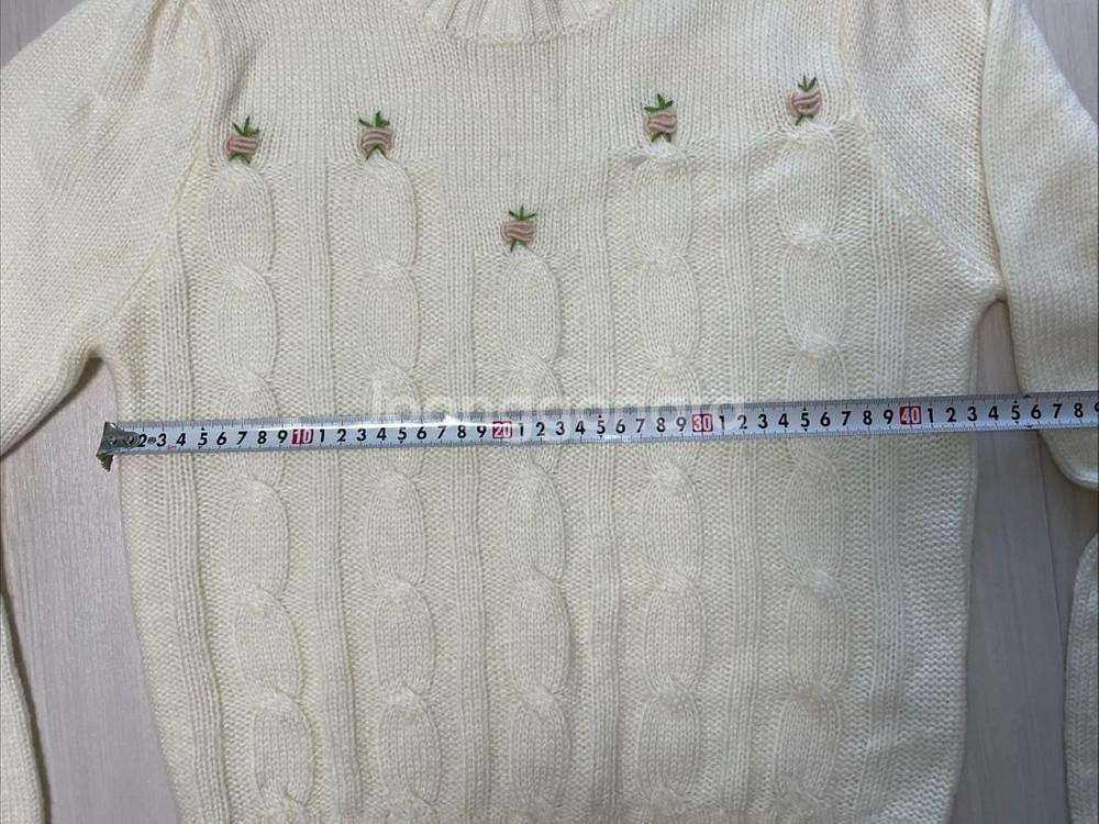 플라워 자수 니트 스웨터--6