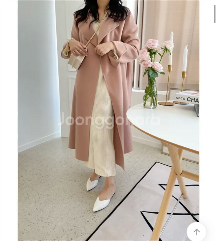 러빈 플레어 핸드메이드 울 100% 롱 코트 (새상품)--3