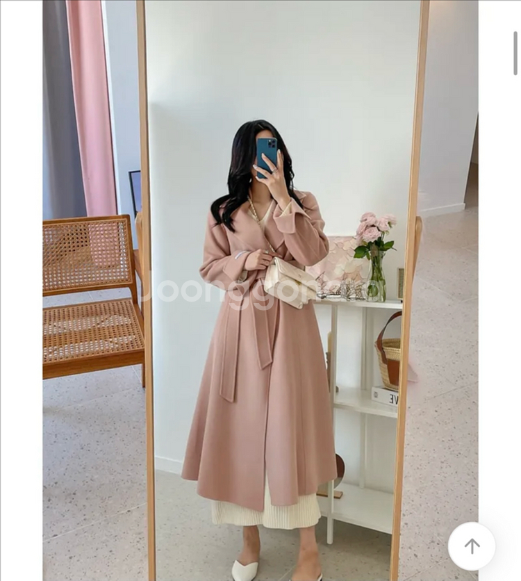 러빈 플레어 핸드메이드 울 100% 롱 코트 (새상품)--1