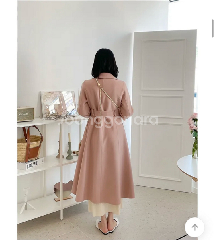 러빈 플레어 핸드메이드 울 100% 롱 코트 (새상품)--6