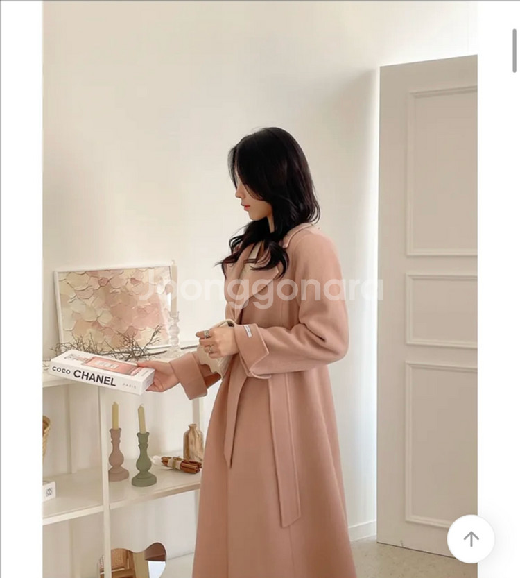 러빈 플레어 핸드메이드 울 100% 롱 코트 (새상품)--5