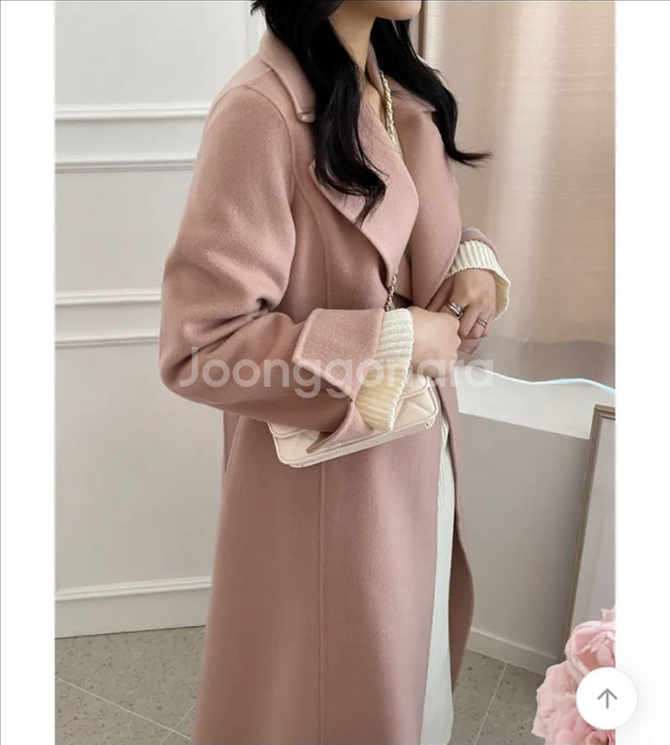 러빈 플레어 핸드메이드 울 100% 롱 코트 (새상품)--4