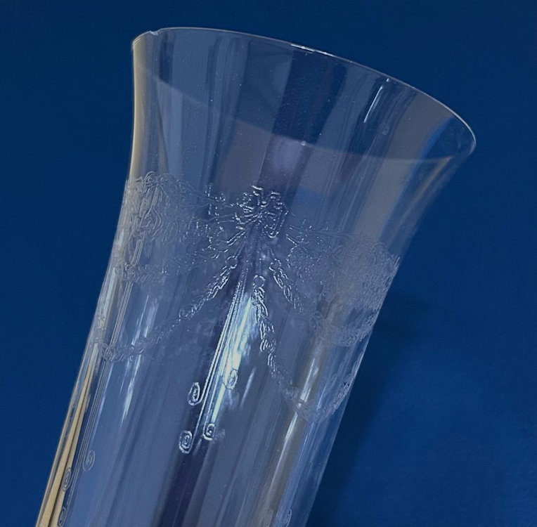 체코 보헤미아 크리스탈 빈티지 플루트 잔/ 2개 세트 이미지