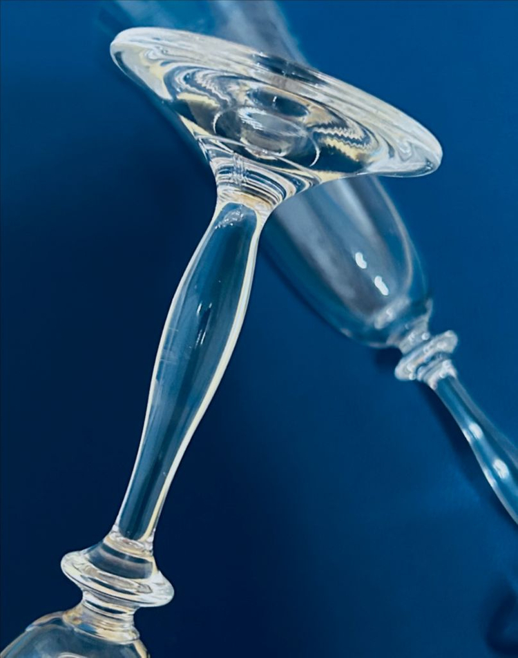 체코 보헤미아 크리스탈 빈티지 플루트 잔/ 2개 세트 이미지