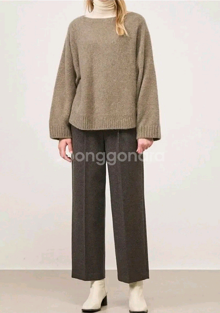 더캐시미어 캐시미어100 홀가먼트 니트탑 프리사이즈 오트밀--0