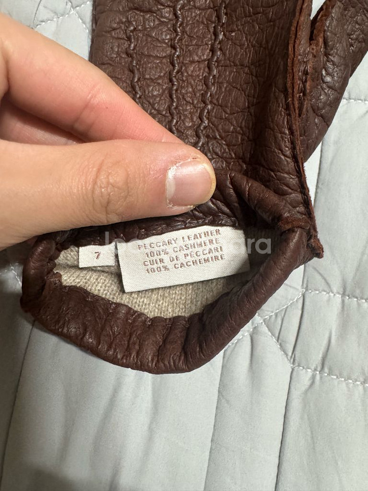 헤스트라 맨즈 페커리 캐시미어 시에나 색상 가죽장갑--2