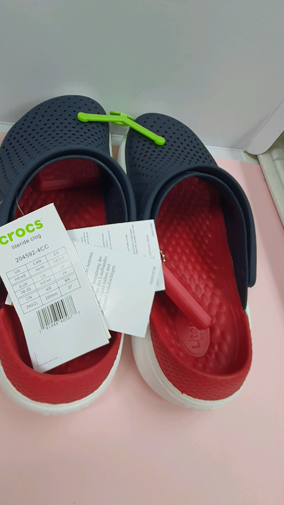 크록스 라이트라이드 클로그 네이비/레드--2