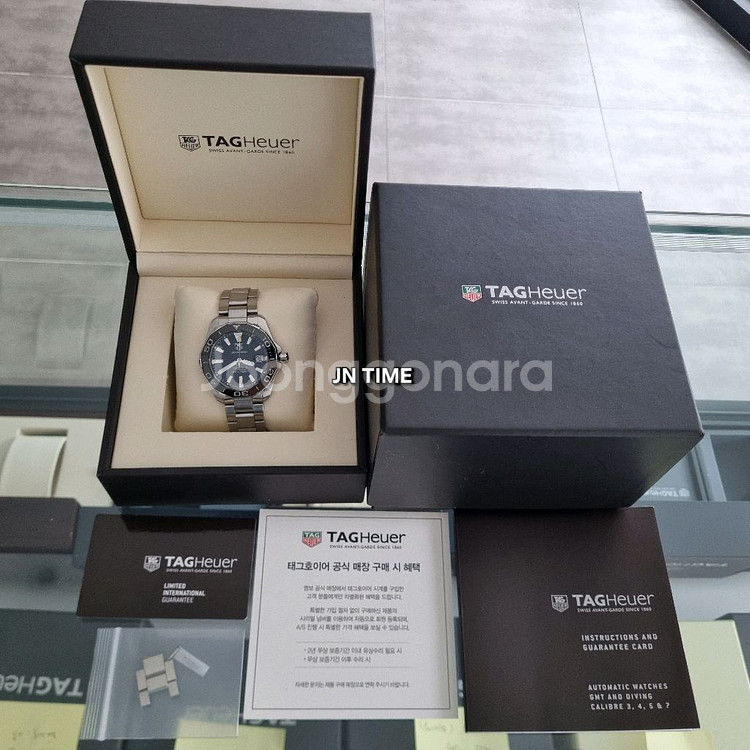 태그호이어 아쿠아레이서 오토 검판 41mm(오버홀 완료)--8
