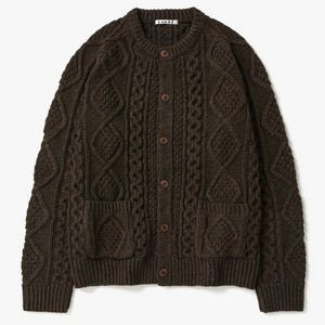 수아레 라운드 울 니트 가디건