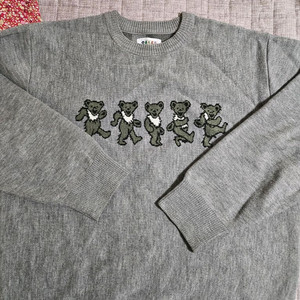 (XL) 디스이즈네버댓 & 그레이풀 데드 콜라보 니트 스웨터 헤더 그레이