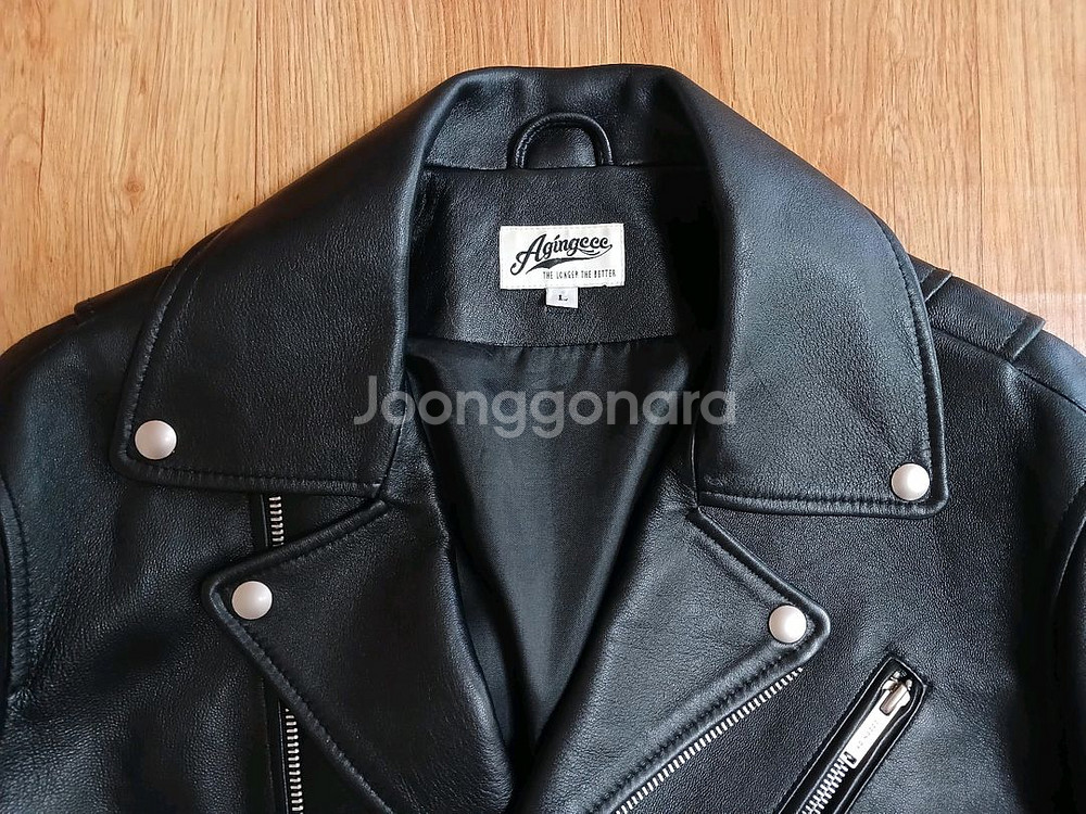 에이징ccc 남성 라이더 양가죽 라이더 자켓 (블랙) (100) (상태 최상급)--2