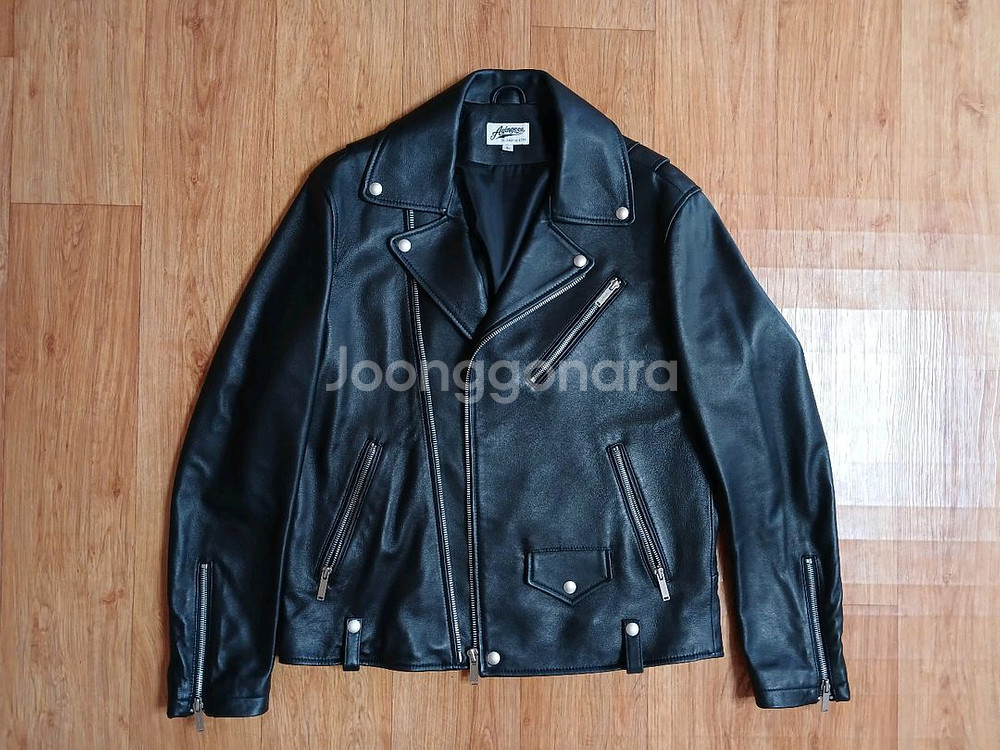 에이징ccc 남성 라이더 양가죽 라이더 자켓 (블랙) (100) (상태 최상급)--0