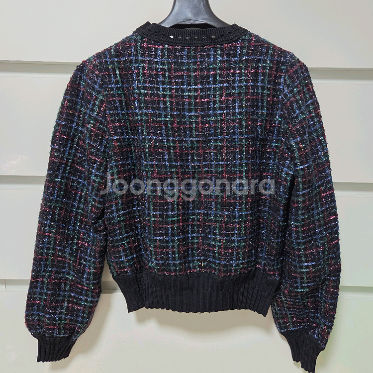 타임 글리터 체크 가디건 랑방 마인 더캐시미어 시스템--3