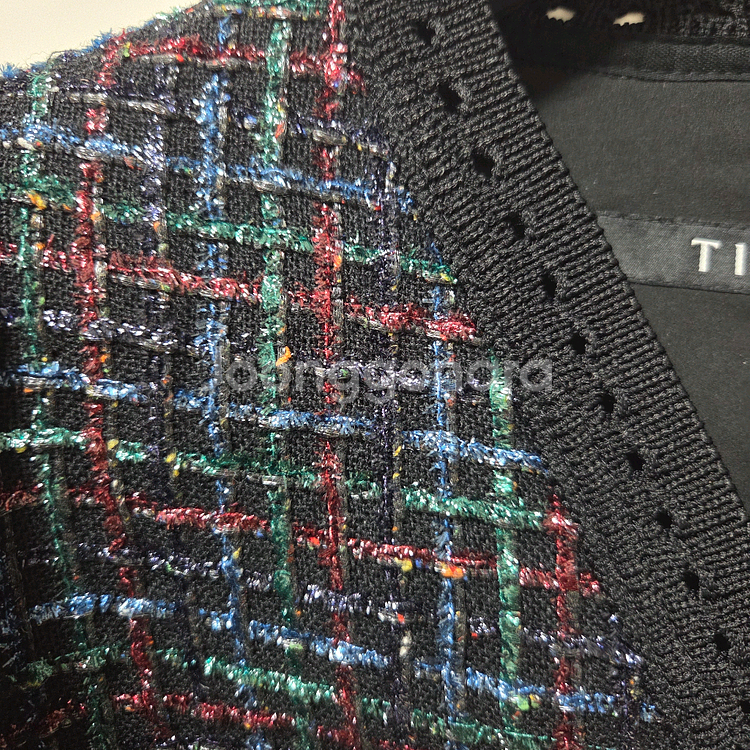 타임 글리터 체크 가디건 랑방 마인 더캐시미어 시스템--7