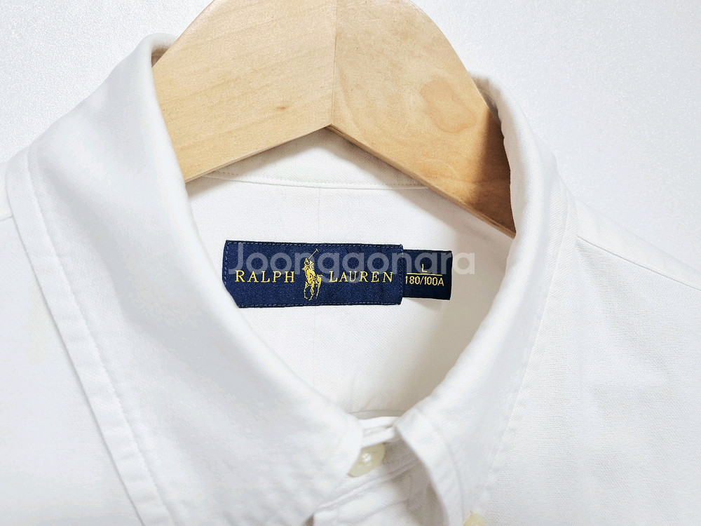 남성 폴로 화이트 흰색 옥스퍼드 긴팔 남방 셔츠 옥스포드--4