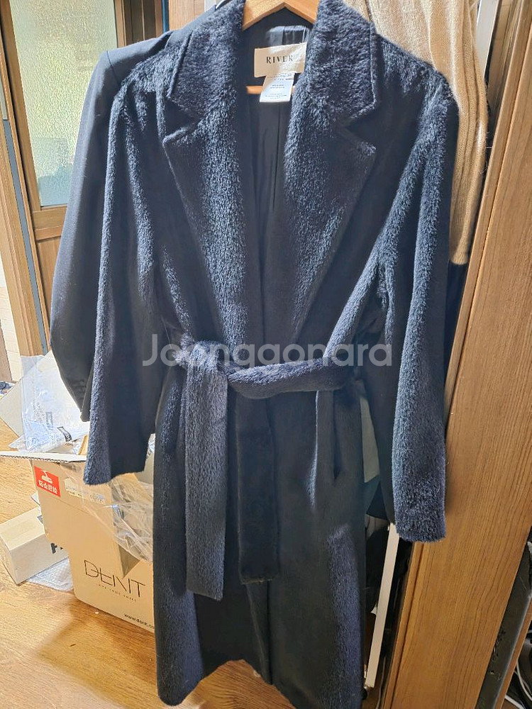 RIVER 알파카 벨트 코트--0