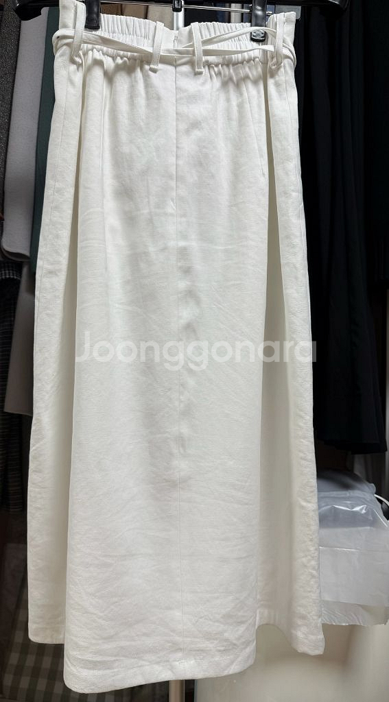 유메르) 모나코 린넨 스커트 (화이트)--2