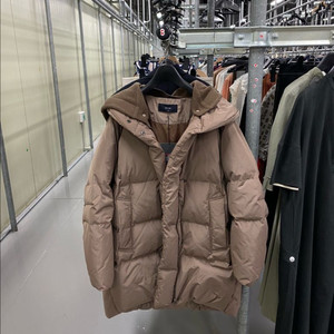 한섬 시스템 후드니트 구스 패딩