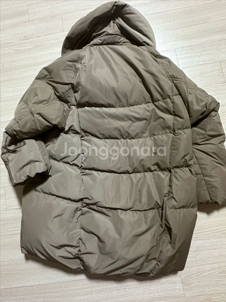 한섬 시스템 후드니트 구스 패딩--11
