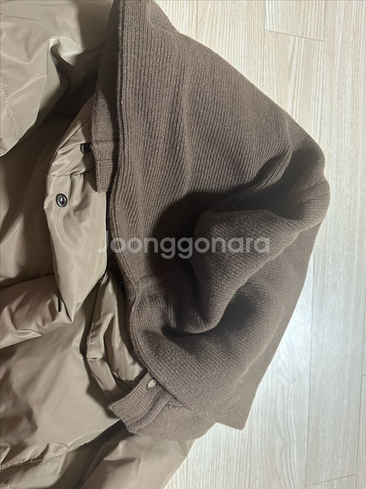 한섬 시스템 후드니트 구스 패딩--13