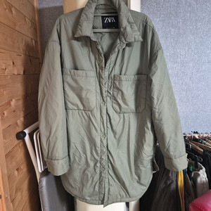 자라 셔츠형 퀼팅 패딩 자켓 초경량