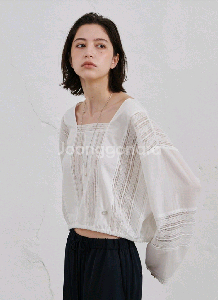 르윗 레이스 패치 블라우스 lace patch blouse--0