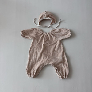 리틀그로브 올리비아셔링 점프수트 m 보넷 세트